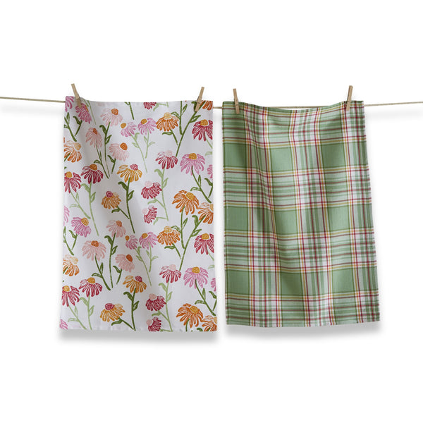Tag Daisy & Plaid Kitchen Towel Set