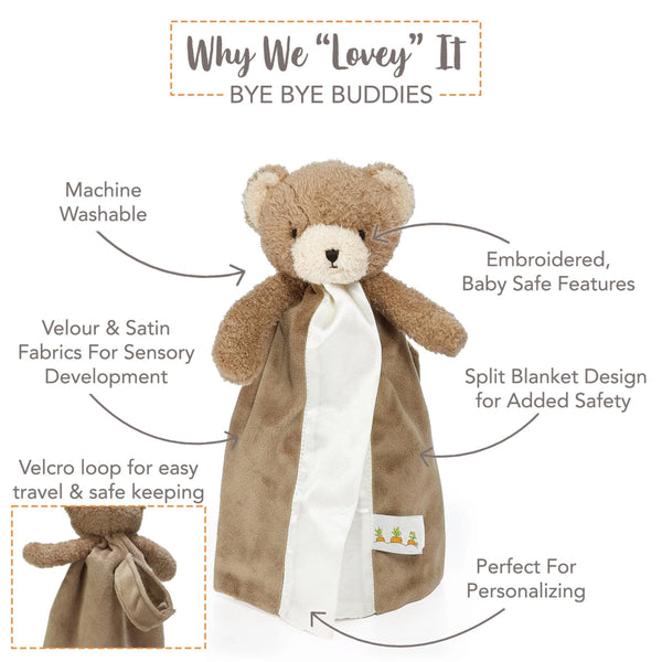 Cubby Bye Bye Buddy Blanket Features Chart