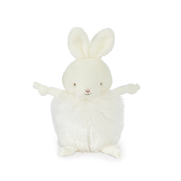 Close up Roly Poly White Bunny Stuffed Animal
