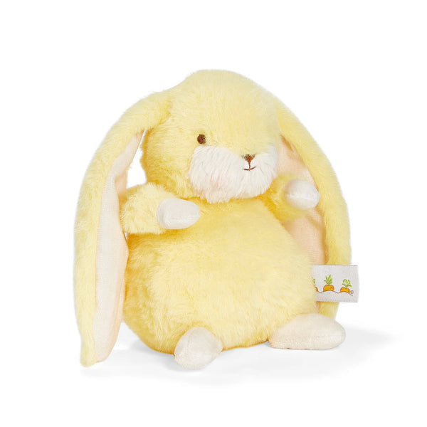 Side View Fluffy Yellow & White Rabbit Stuffed Animal