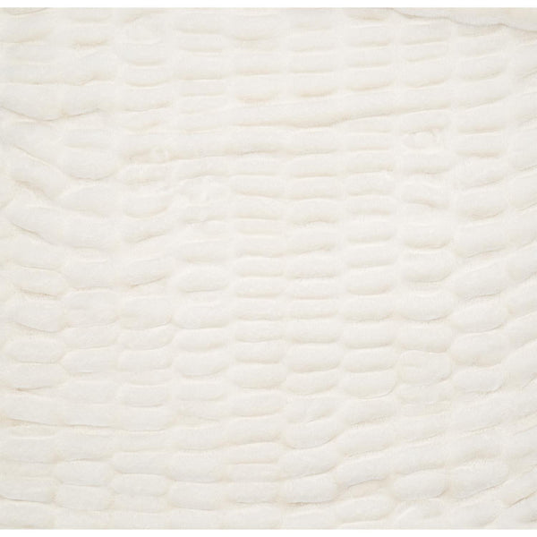 Close Up View Two's Co Luxurious Snow White Textured Faux Fur Throw Blanket