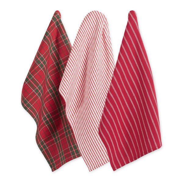 Draped view of DII Home For the Holidays House Gift Set of 3 Christmas Dishtowels