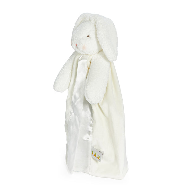 Side View Fleece, Velour, and Satin Bunny Blanket