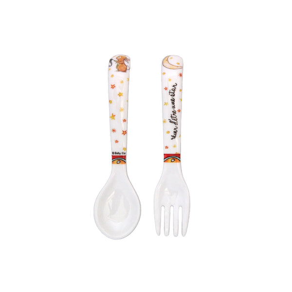 Baby Cie Bunny Catching stars with a net & the moon Fork & Spoon