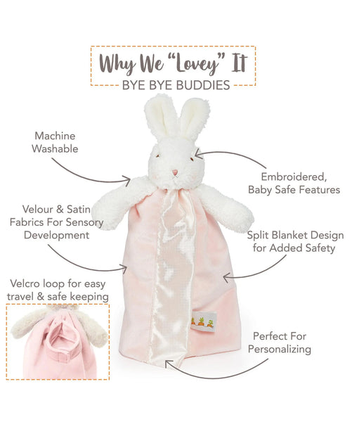 Detail view Blossom Pink & White Baby Bunny Blanket