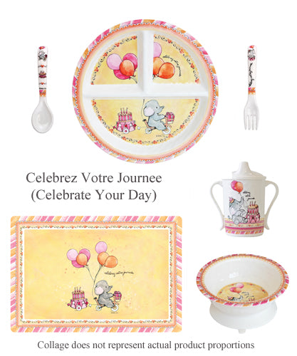 Baby Cie Dani Celebrez Votre Journee Baby Elephant Birthday Dish Set