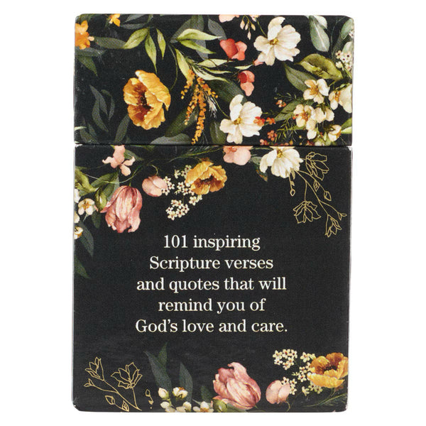 Back view Floral 101 Inspiring Scripture Cards Box