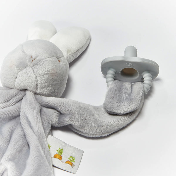 Gray Silly Buddy Paw holding Pacifier