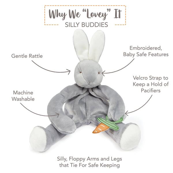 Gray Bloom Bunny Silly Buddy with Details