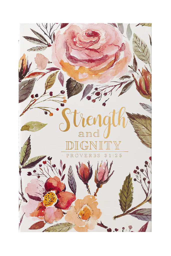 Beautiful Rose Strength & Dignity Card Stock Journal