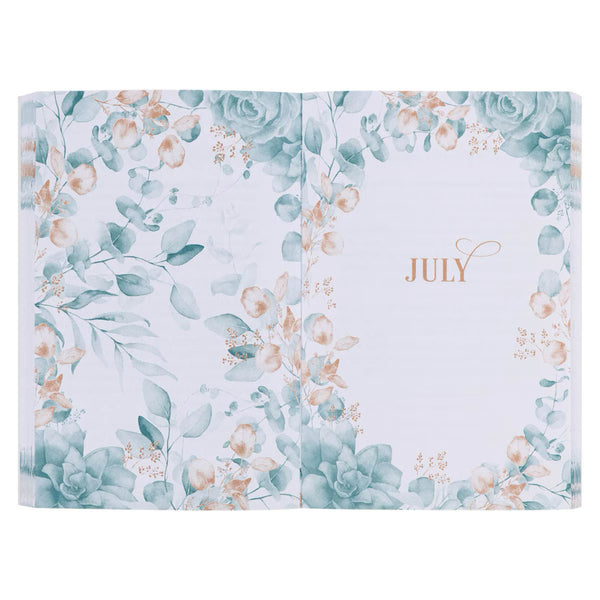 July Page with Flourish of Flowers