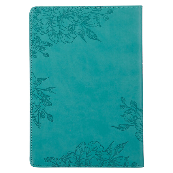 Teal Back Cover with Roses
