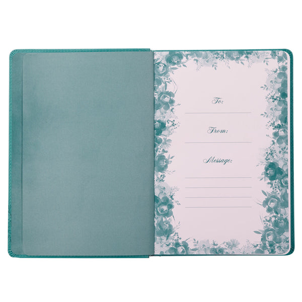 Presentation Page with Teal Rose Border