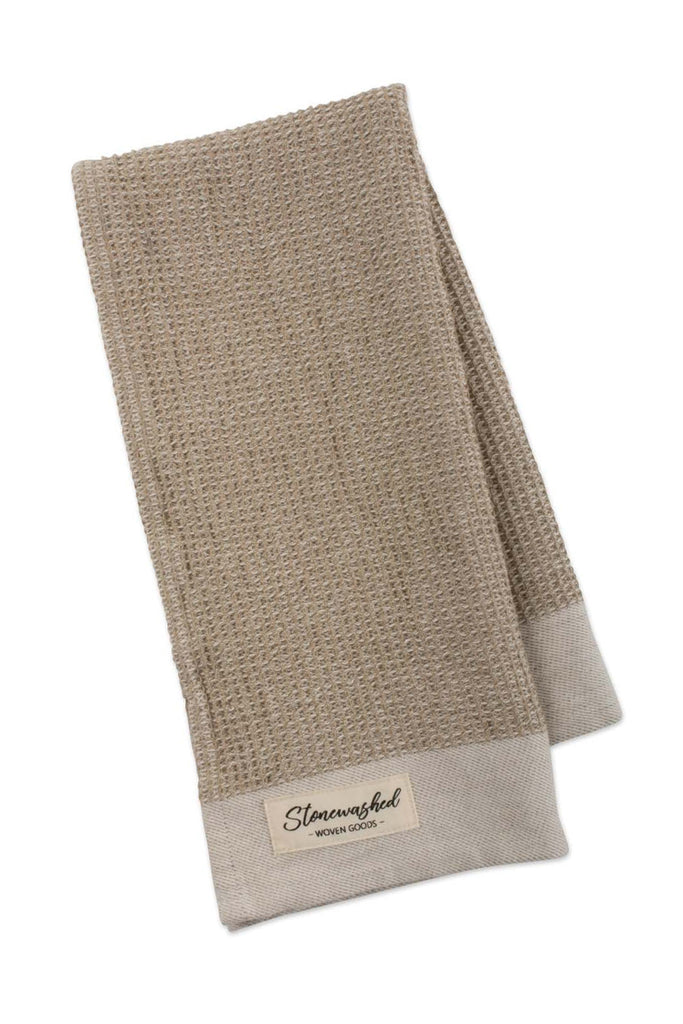 DII Cafe Stonewashed Waffle Kitchen Towel