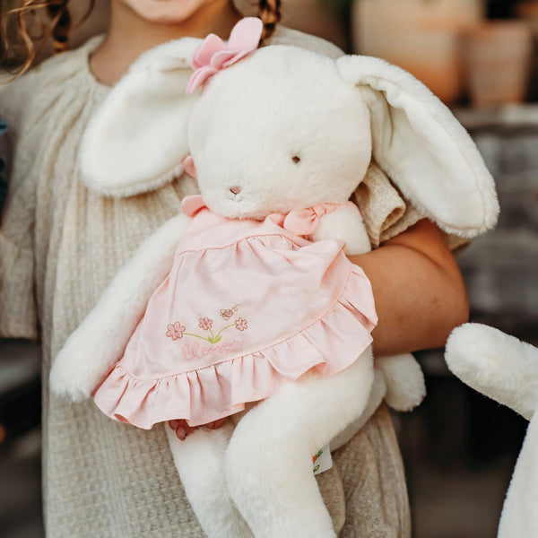 Garden Blossom Bunny with Pink Embroidered Dress
