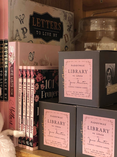 Pretty Books & Jane Austen Candle Shelfie View