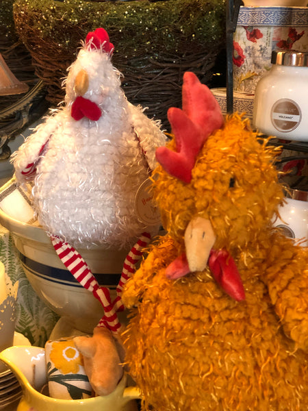 Clucky Chicken & Randy Rooster in The Little Red Shop