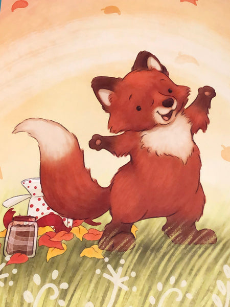 Illustration of Foxy with a Sweet Gift