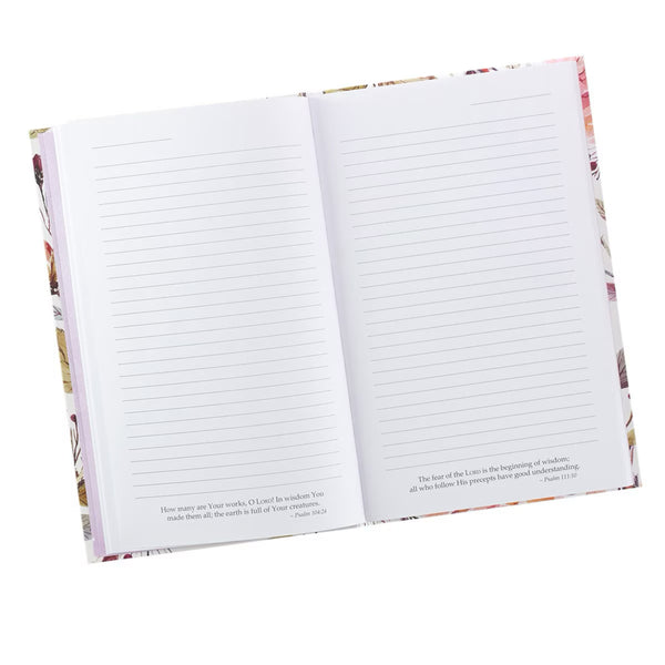 Lined pages with Scripture Verses at Base