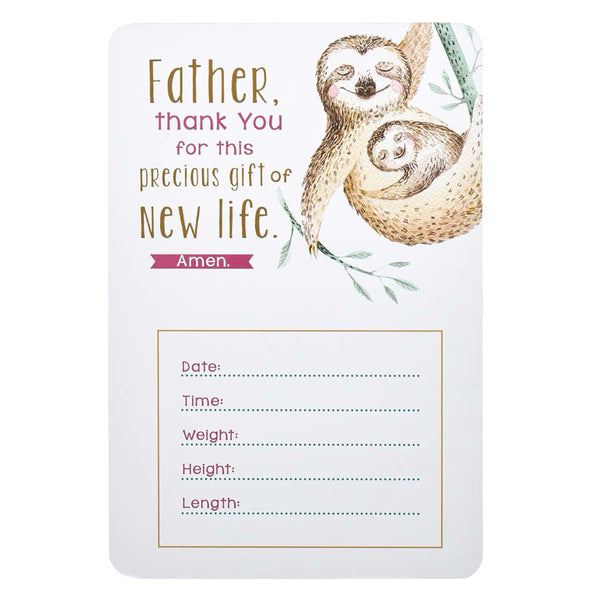 Baby Details Card With Mama & Baby Sloth