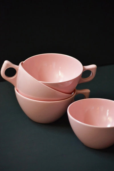 Vintage Pink Melamine Cups