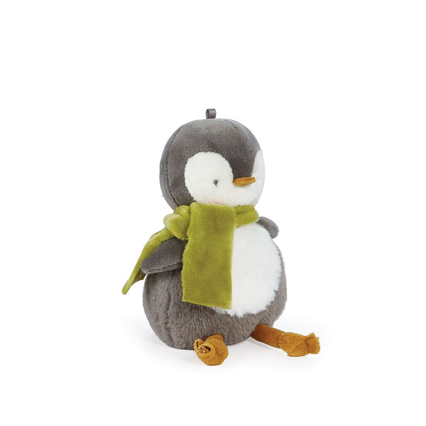 Side view Snowcone the Penguin Holiday Roly Poly Stuffed Animal from Bunnies by the bay