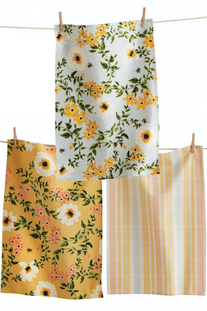 Tag Bee Floral Dishtowel Set