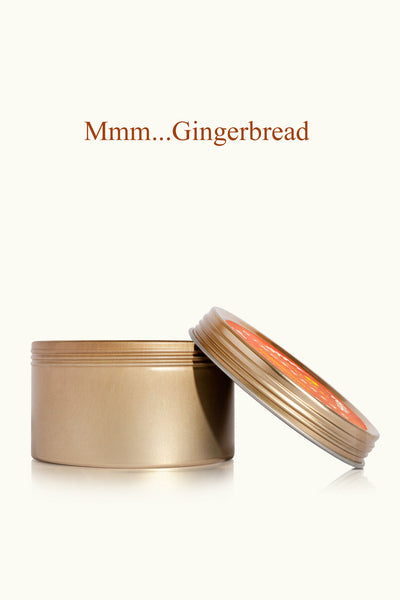 Thymes Gingerbread Travel Candle in Gold Tin for Fall & Cozy Christmas