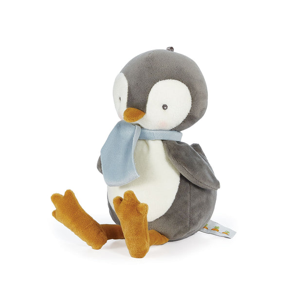 Side view Snowcone the Penguin Stuffed Animal from Bunnies by the Bay's Holiday Sweets Collection