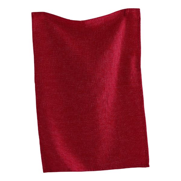 Close Up Berry Red Waffle Weave Kitchen Towel