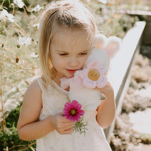 Blossom bunny with little girl