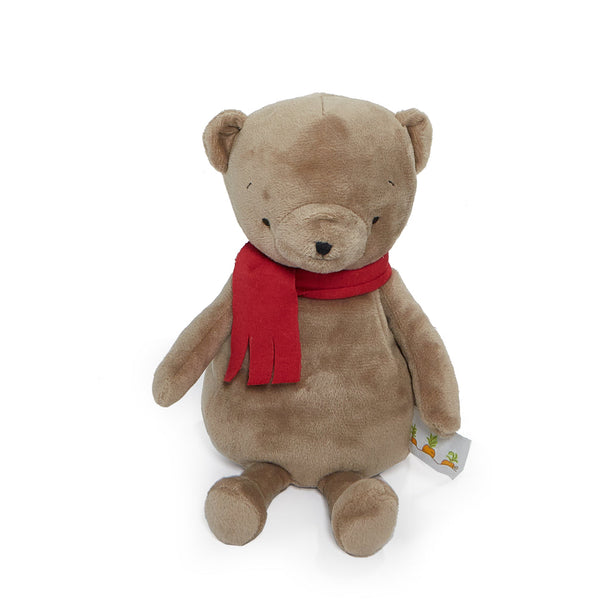 Close Up Bunnies by the Bay Holiday Sweets Brownie Bear Stuffed Animal in Red Winter Scarf