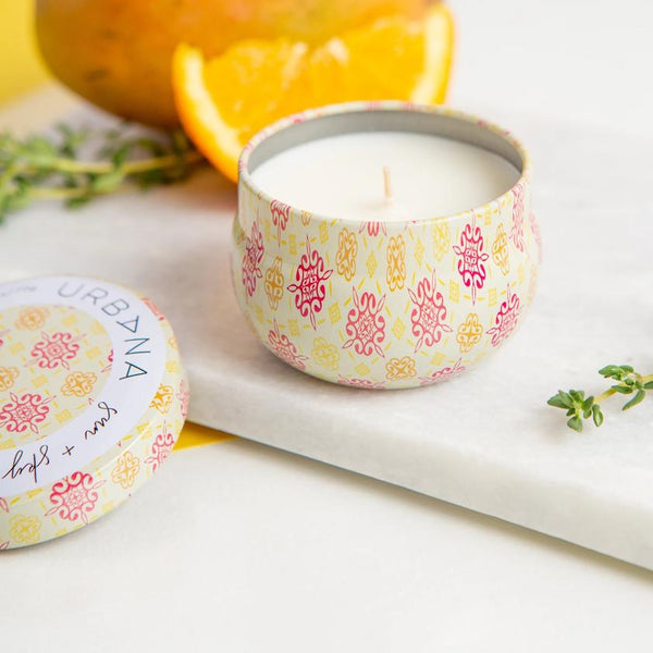 Open View of Sun & Sky Candle Tin