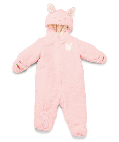 Bunnies by the Bay Blossom Bunny Pink Snugsuit Fleece Winter Coveralls for Baby
