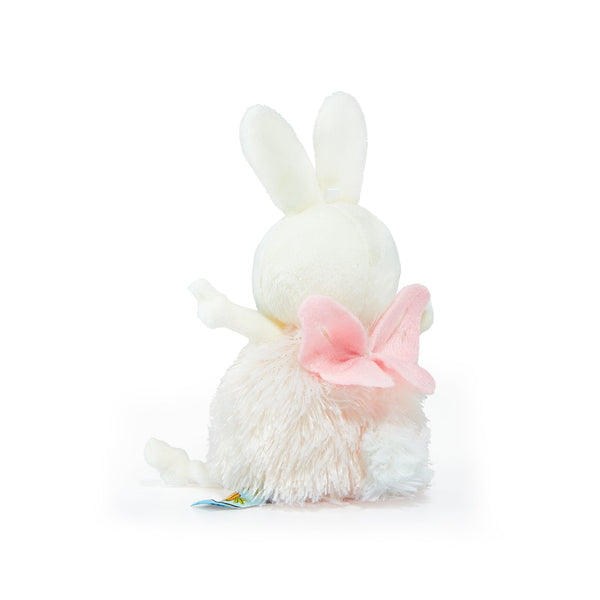 Back view of Sugar Plum Fairy Roly Poly Bunny Stuffed Animal with Pink Felt Wings