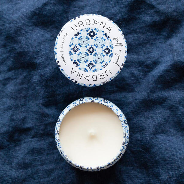 Urbana Salt & Sand Mini Travel Candle with Lid