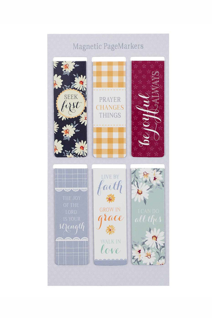 Daisy Magnetic Page Markers with Gingham