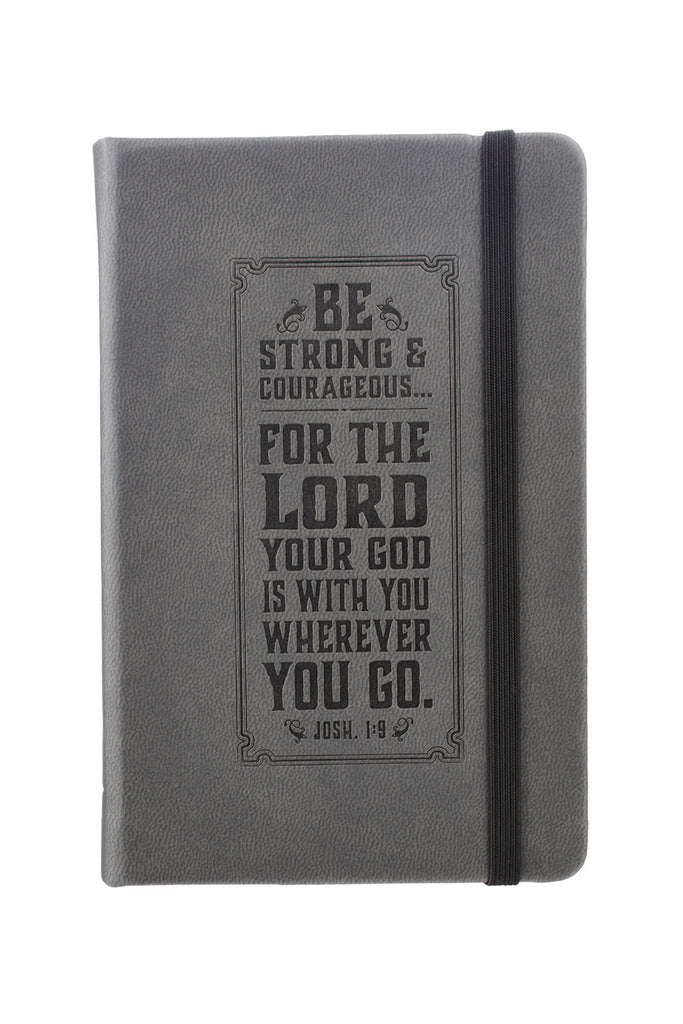 Joshua 1:9 Gray Pocket Notebook Mini Journal