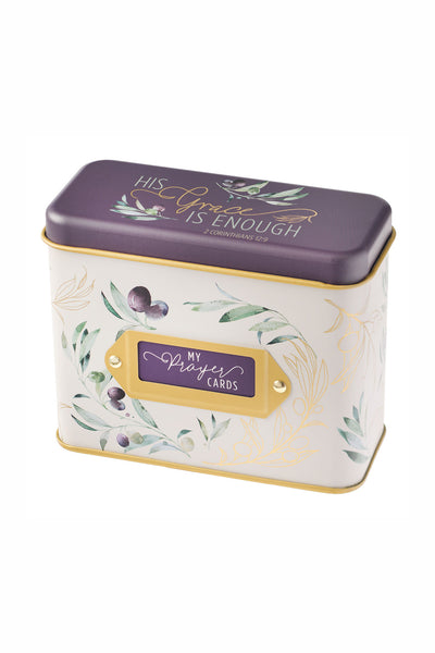 Grace Purple Olive Prayer Card Recipe Tin