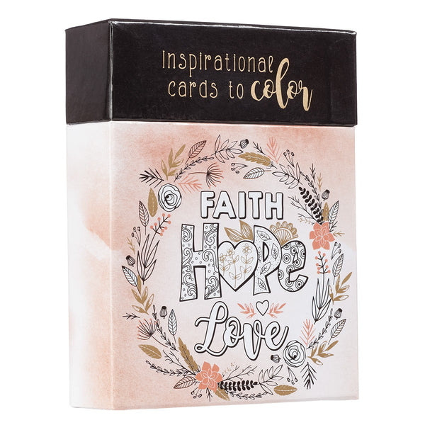 Alt view Peach Floral & Black Coloring Card Box