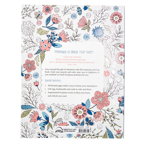 Promises to Bless Your Heart Coloring Book ~ Back Cover View