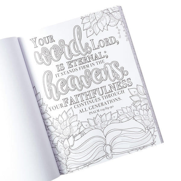 Promises Coloring Book ~ Interior View with Scripture