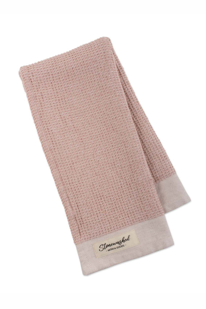 Pink Quartz Stonewashed Waffle Dishtowel