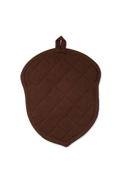 Back view of Chocolate Brown Quilted Acorn Potholder