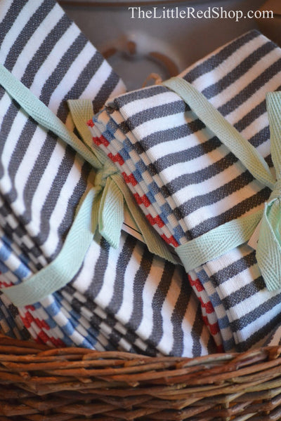 Paris Stripe Kitchen Towel and Dish Cloths