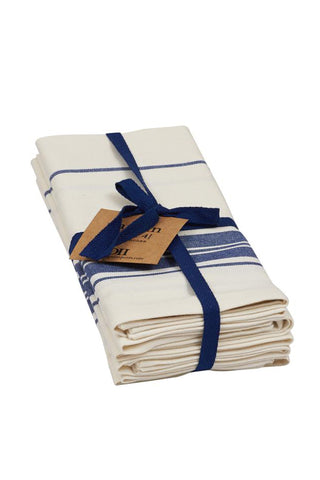 Farm Fresh Navy Blue & Cream Cloth Napkin Set