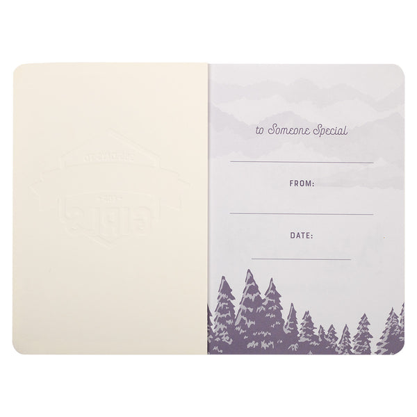 Presentation page for gift giving, with Forest illustration