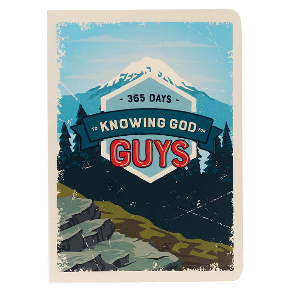 365 Days to Knowing God for Guys Paperback Devotional with Rocky Mountain Illustration