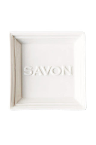 White French Cream Ceramic Soap Dish