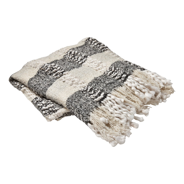 Tag Ltd Hygge Moritz Cream & Black Stripe Throw Blanket